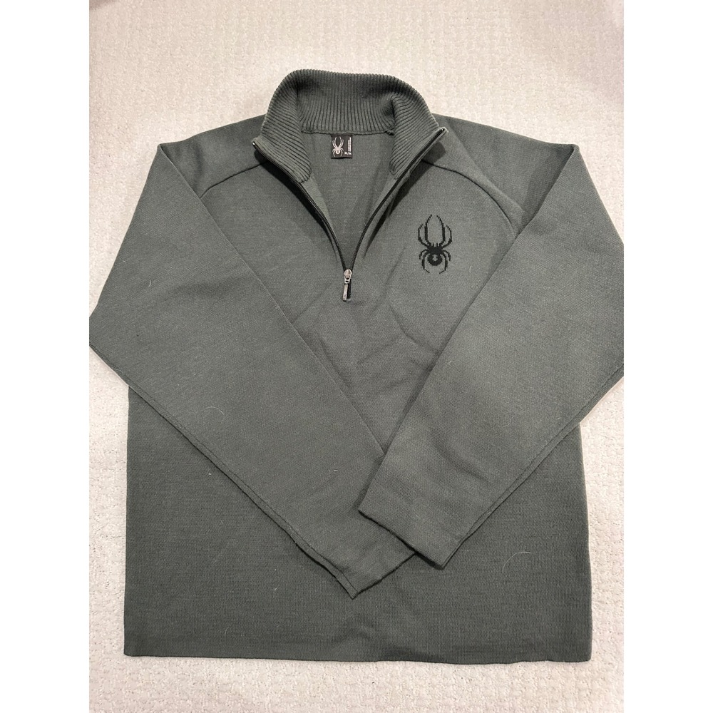 Spyder Wool 1/4 zip sweater Gray Medium